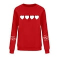 thumbnail image 4 of Itsame Long Sleeve Heart T-Shirts Women's Valentine's Sweatshirt Loose Crew Neck Tops Red Size XL, 4 of 7