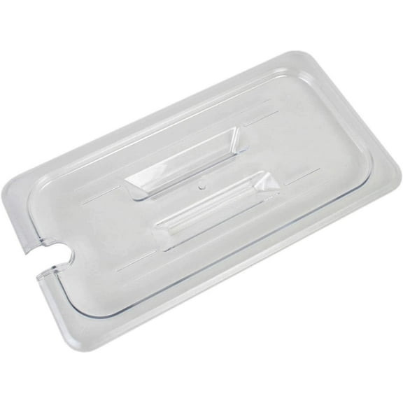 TrueCraftware- 1/3 Size Notched Polycarbonate Handled Food Pan Lid Clear Color-Food Storage Container Cover Restaurant Commercial Hotel Pans Cover for Food Prep Fruits Vegetables Beans Corns