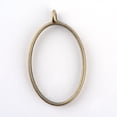 thumbnail image 2 of 10pcs Rack Plating Alloy Oval Open Back Bezel Pendants Nickel Free Lead Free Bronze 39x23.8x3.5mm Hole: 2.8mm, 2 of 2