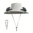 thumbnail image 3 of Wide Brim Solar Fan Outdoor Fishing Hat-Solar & Usb Charging,Solar Fan Hats for Men with Two Adjustable and Detachable Small Fan Built in,High Efficiency,Energy Saving,Long Battery Life,White, 3 of 5