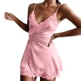 thumbnail image 2 of Hot Sales Under $6 CNJKEHIUV Ladies Stretch Satin Nightdress Home Pajamas for Women L, 2 of 9