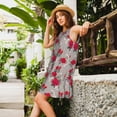 thumbnail image 2 of Yiaed Rose Flowers Print Women's Sleeveless Dress, Loose Fit Summer Dress, Casual Sleeveless Dress for Women, 2 of 7