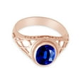 thumbnail image 3 of AFFY Celtic Lady's Simulated Blue Sapphire Ring In 14K Rose Gold Plated 925 Sterling Silver Jewelry for Ladies, Ring Size 10.5, 3 of 4
