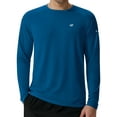 thumbnail image 2 of Satankud Mens Sun Protection UPF 50+ Shirts Long Sleeve Swim Rash Guard Shirt Workout Running Athletic UV Gym Surf Hiking Blue L, 2 of 9