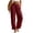 Wine, variant on Vivianyo HD Women's Linen Blend Summer Casual Wide Leg Pants, Ladies Drawstring Elastic Waist Roll-Up Cuff Solid Fall Loose Long Trousers with Side Pocket, Women's Black, Sizes S-2XL