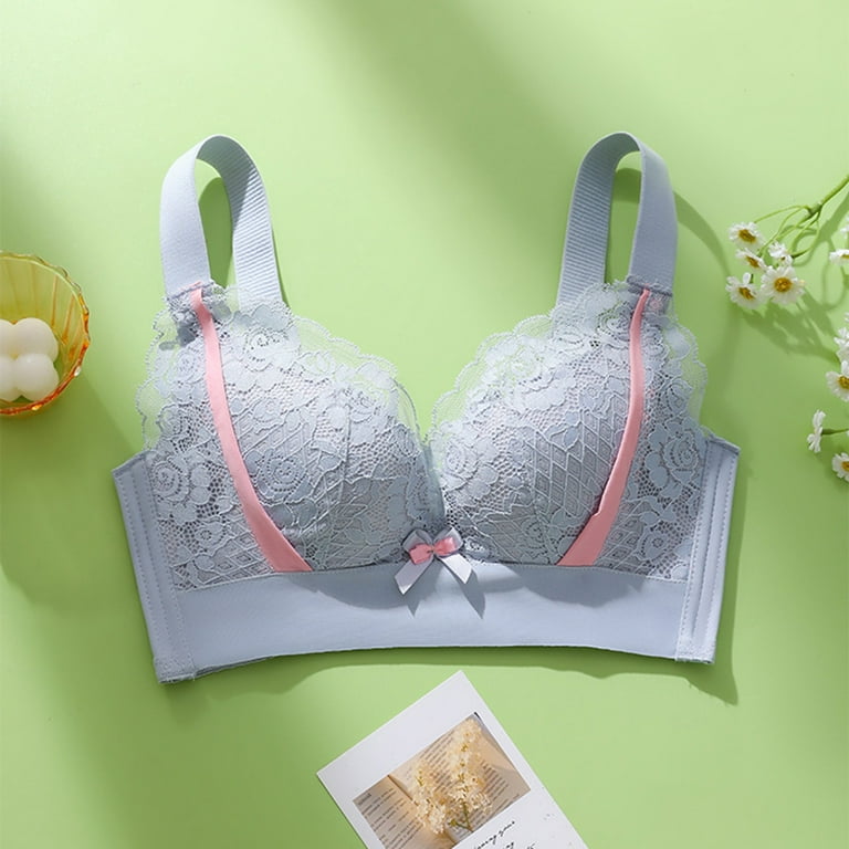 hoksml Sexy Bra,Women Bras Lace Comfortable Breathable Anti-exhaust Base  Non-Steel Ring Non-Magnetic Buckle Beauty Back Underwear