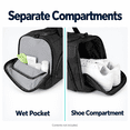 thumbnail image 3 of 40L 3-in-1 Travel Duffle Backpack with Shoe Compartment, Wet Pocket and Insulated Pocket, Black, 3 of 9