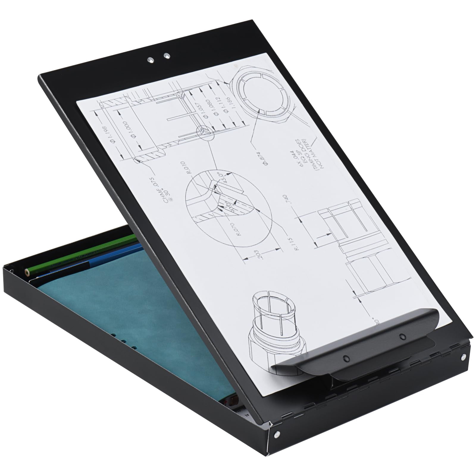 Aluminum Clipboard With Storage  4 Pack Recycled Metal Box Form Holder Suitable For School Office Jobsite Or Staff 9.25 X 13.78 Inches Black