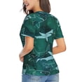 thumbnail image 2 of Women's T-Shirts Collection shark T-Shirts V-Neck Short Sleeve Casual Basic Fit Tee Tops Blouse, 2 of 6