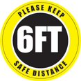 thumbnail image 3 of 12'' Round Please Keep Safe Distance Sign, Vinyl Adhesive, 3 of 4
