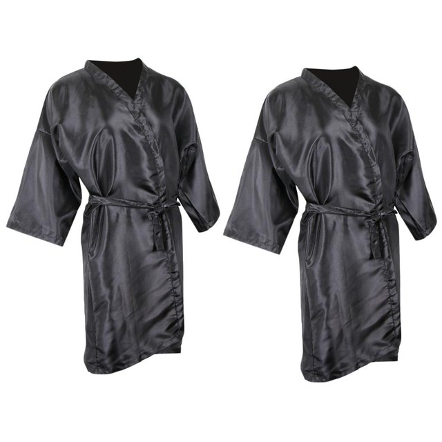 Paquete de 2 impermeables antiadherentes para cortar el cabello, tinte permanente, capa, delantal, paño negro