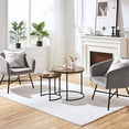 thumbnail image 6 of ZXNYH Nesting Coffee Table Set of 2, Nesting Table, Rustic Stacking Side Tables, Nesting End Table Set w/Round Wooden Tabletop and Sturdy Metal Base for Living Room,Small Space, Gray, 6 of 8