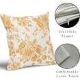 thumbnail image 4 of Orange and Cream Floral Pillow Covers 16x16 Inch Set of 2 Vintage Floral Throw Pillow Covers Chinoiserie Flower Pillowcases Rustic Farmhouse Cotton Linen Cushion Covers for Couch Bed Sofa Decor, 4 of 6