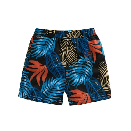 

Canrulo Kids Girls 2pcs Bikini Set Ruffles Camisole Leaves Print Shorts Or Boys Shorts Swimsuit Blue Boys 4-5 Years