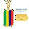 thumbnail image 3 of Mauritius Flag Swivel Keychain Dog Tag Stainless Steel or 18k Gold, 3 of 10