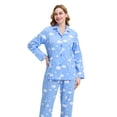 thumbnail image 5 of Apparonia Women's Pajama Sets Cotton Nightwear Long-Sleeve Button Front Shirt and Pant Sleepwear Notch Collar Pjs Lounge Sets Quiet Night​ XL, 5 of 7