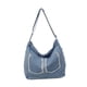 thumbnail image 3 of Bolso de hombro de mezclilla para mujer con cremallera para niñas, bolso de mezclilla para trabajo al aire libre en primavera Azul claro, 3 of 8