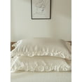 thumbnail image 5 of MOVE OVER White Ruffle Pillowcases King, Silky Satin Pillow Cover Set of 2, Luxury Satin Ruffle Pattern, 2 Pack, 5 of 8