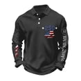 thumbnail image 3 of Havenx Men's 250 American Anniversary Shirt Long-Sleeved Waffle Fabric Polo Shirt American Flag Printed Buttons Sweatshirt 250 Years Of Freedom Cross Patriotic Shirt Tops,Black L, 3 of 3