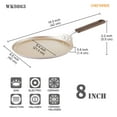 thumbnail image 3 of CHEFMADE 8-inch Non-Stick Crepe Pan with Bamboo Spreader & Silicone Handle, Compatible with Gas/Induction/Electric (Champagne Gold), 3 of 10