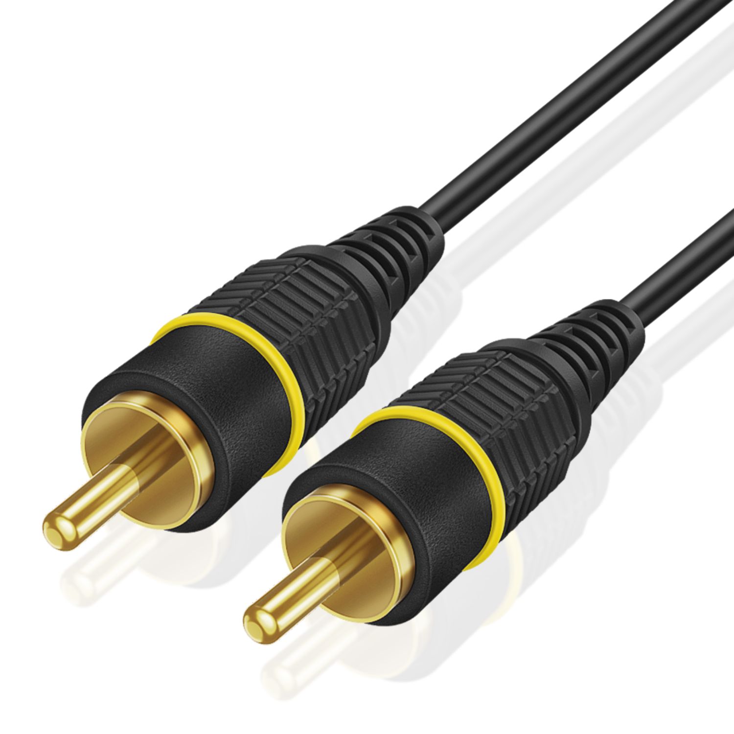 Subwoofer S/PDIF Audio Digital Coaxial RCA Composite Video Cable (3 Feet) - Gold Plated Dual Shielded RCA to RCA Male Connectors - Black - image 1 of 6