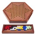 thumbnail image 4 of AMEROUS 12.5 inches Wooden Chinese Checkers Set with Storage Drawer - 60 Acrylic Marbles in 6 Colors - 12 Bonus Spare Marbles, Classic Strategy Family Board Game for Kids and Adults, 4 of 7