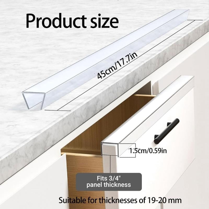 CEORPER Homes Cabinet Corner Edges Protector 45cm Clear PVC Trimmable for Safety