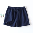 thumbnail image 6 of COMVALUE Women 2026 Shorts for Seniors Summer Casual Drawstring High Waisted Wide Leg Womens Gauze Short Shorts (Navy, XL), 6 of 7