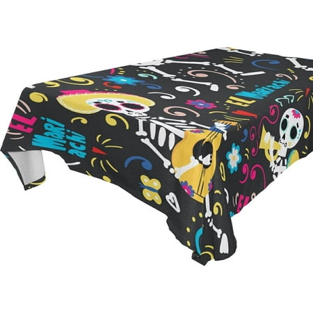 

Hyjoy Halloween Skull Tablecloth Waterproof Washable Polyester Square Table Cover Durable Tablecloth for Kitchen Dining Table Party Decor (60 X 90 Inch)