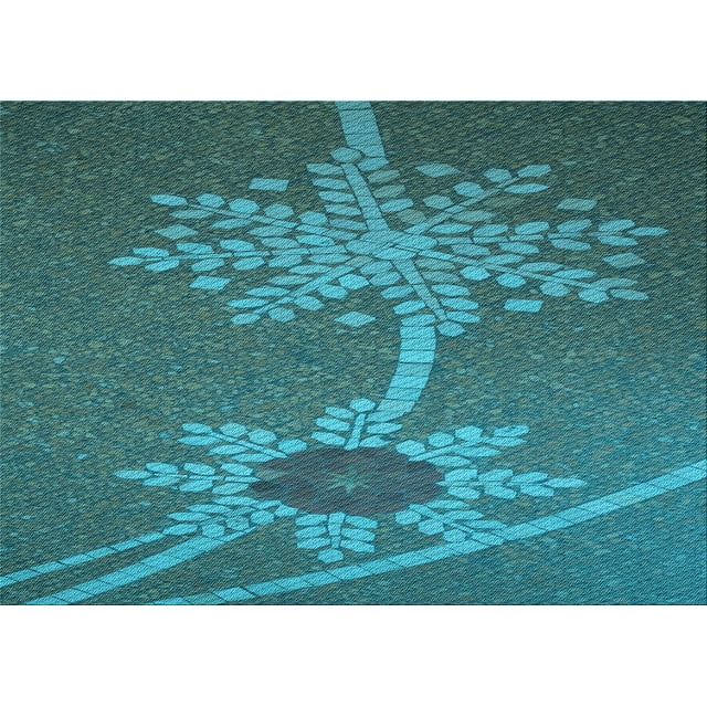 Ahgly Company Tapis Rectangulaire Lavable en Machine Intérieur Transitionnel Turquoise Foncé Vert, 2 Pieds x 3 Pieds