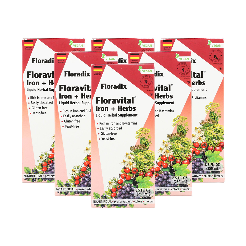 Floradix Iron & Herbs Vegetarian Liquid Supplement for Energy Support