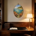 thumbnail image 5 of Oval Framed Wall Art Coral Split View Tropical Beach Colorful Fish Crystal Clear Ocean Canvas Wall Art Oval Vintage Wall Decor Prints Hanging Decor for Home Bedroom Living Room Office 8"x11.4", 5 of 7