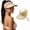 Beige, variant on Womens Sun Visor Hat UV Protection, Foldable Wide Brim High Ponytail Summer Cap, Breathable Open Top Beach Travel Sports Visor for Head 22-22.8 Inch(White)