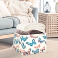 thumbnail image 3 of Yayeee Collapsible Cube Storage Bin with Lid Fabric Closet Decorative Basket with Handles, Green Butterflies, 3 of 7