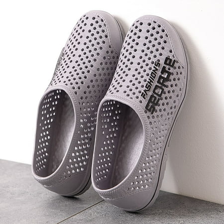 

Cathalem Men Sandal Beach Non Slip Garden Men Clogs Shoes For Men Beach Shoes Mens Fashion Sandals Shoes Grey 8