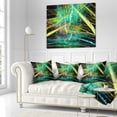 thumbnail image 2 of Designart Green Yellow Magical Fractal Pattern - Abstract Throw Pillow - 18x18, 2 of 4