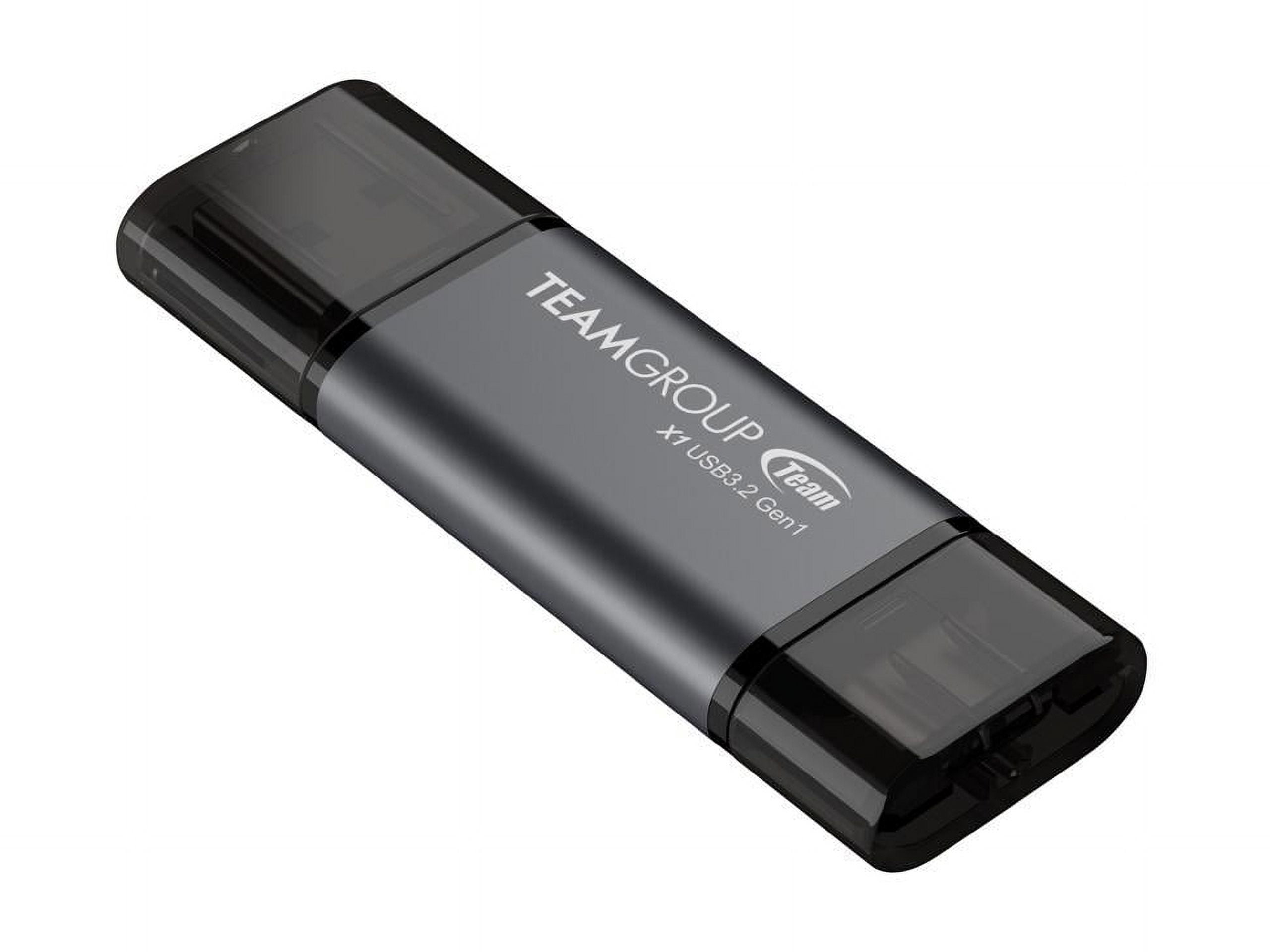 Team 256GB X1 USB 3.2 Gen1 2-in-1 Type-A and Type-C Flash Drives, Speed Up to 100MB/s (TX13256GB01)