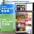 thumbnail image 4 of 7.5 Cu.Ft Energy-Efficient Compact Refrigerator with Freezer, Mini Fridge Quiet Adjustable Thermostat Removable Shelf Double Door, Small Freezer Perfect for Dorm, Apartment, Office, Bedroom, 4 of 6