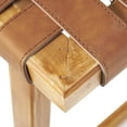 thumbnail image 5 of DecMode Faux Leather Handmade Woven Bar Stool with Wood Frame, Brown, 5 of 9