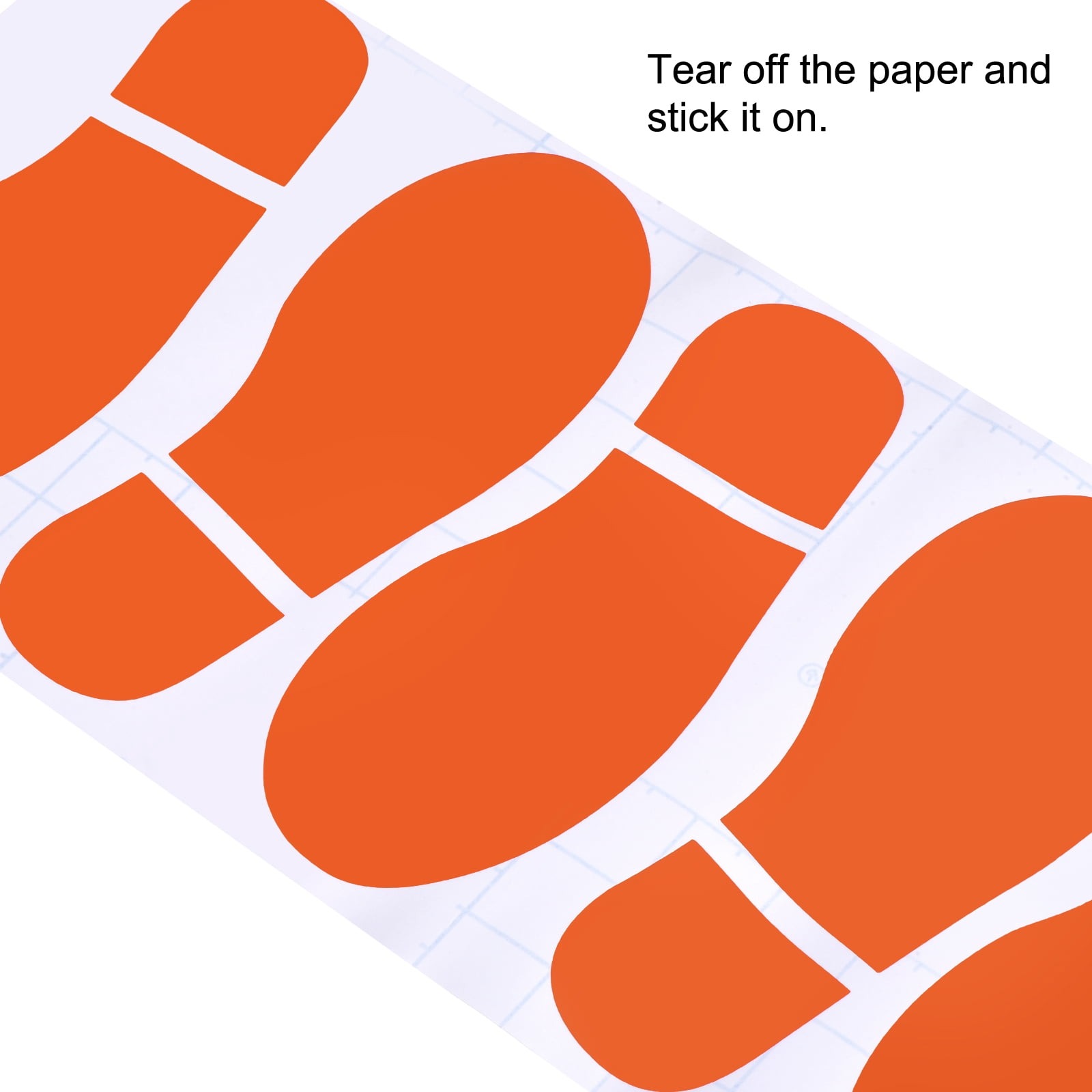 Unique Bargains Footprint Sticker Floor Decal Sign for Class Orange 11x4.2"