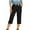 *Black, variant on Women's Denim Look Capri Jeggings,Cut-Out Cropped Leggings For Women,Ladies Soft Butt Lift Pants with Pockets,Blue,Size S