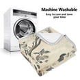 thumbnail image 5 of Yayeee Throw Blanket for Couch Soft Warm 60" x 80" Sofa Chair Bed Decoration, Beige Birds, 5 of 7