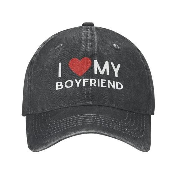 I Love My Boyfriend Baseball Cap Adjustable Classic Cotton Trucker Hat for Men Women