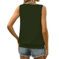 thumbnail image 5 of Prolriy Tank Tops for Women, Women's Summer Tank Tops Loose Fit Pleated Neck Shirts Casual Sleeveless Tops Bottom Womens Tops Summer Tops for Women Trendy Green M, 5 of 7