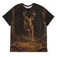 thumbnail image 3 of LAOLIUSN Men's Deer Graphic T Shirt Buck Wildlife Hunting Tee Forest Antler All Over Print Crew Neck Short Sleeve Shirt S-4XL, 3 of 7