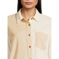 Time and Tru Women's Button Down Shirt with Long Sleeves, Sizes XSXXXL