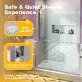 thumbnail image 2 of Sunrinx 56"-60" W x 72" H Semi-Frameless Double Sliding Shower Door with 1/4" Tempered Glass,Bypass Design for Walk-in Showers,Brushed Nickel, 2 of 11