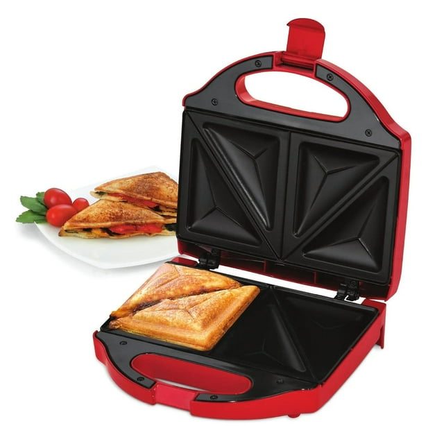 Salton Essentials - Gril à Sandwich Compact avec Surface de Cuisson Antiadhésive, Rouge