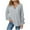 Light Gray, variant on idosla Womens Oversized Long Sleeve Shirt Casual Waffle Knit Tunic Tops Lace Patchwork Pullover Sweatshirt (Pink, XL)