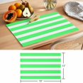 thumbnail image 6 of Green Striped Placemats Set of 6 Modern Simple Monochrome Geometric White Place Mats Indoor Wipeable Table Mats Washable Cloth Dining Table Placemats for Kitchen Holiday Party Home Decor 13x19 Inch, 6 of 9